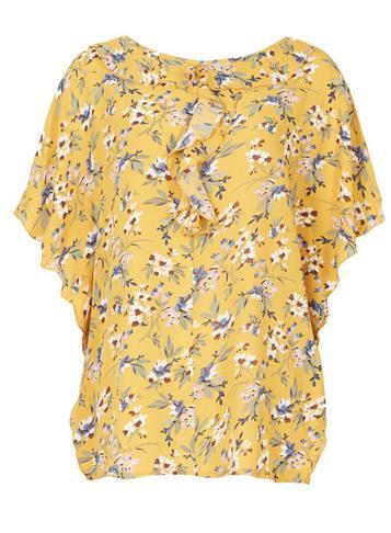 Dorothy Perkins *tenki Yellow Floral Ruffle Blouse