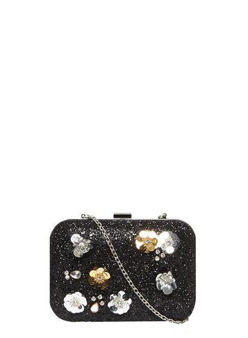 Dorothy Perkins Black Flower Box Clutch