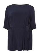 Dorothy Perkins Dp Curve Navy Belted Jersey Blouse