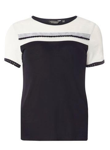 Dorothy Perkins Ivory And Navy Tassel Front T-shirt