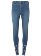 Dorothy Perkins *tall Blue Broderie Hem Jeans