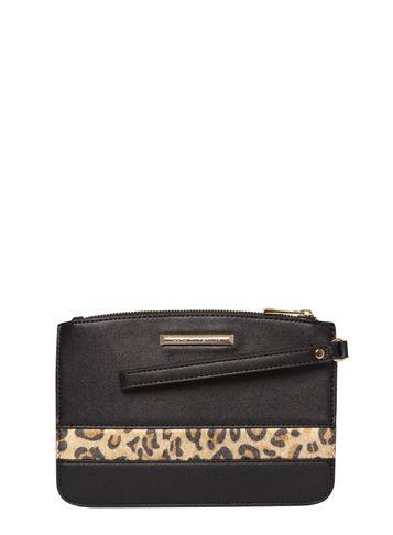 Dorothy Perkins Black Stripe Panel Wristlet Clutch