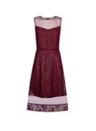 *luxe Mulberry Lace Mix Midi Dress