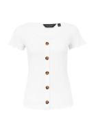 Dorothy Perkins Ivory Button Through Ribbed Top