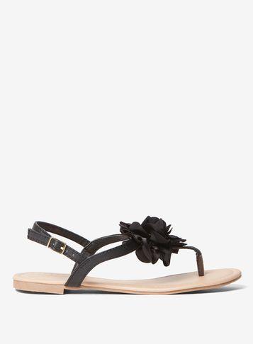 Dorothy Perkins Black 'fleur' Corsage Sandals