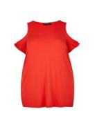 Dorothy Perkins *dp Curve Red Cold Shoulder Top