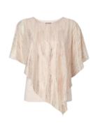 Dorothy Perkins *roman Originals Pink Metallic Overlay Top