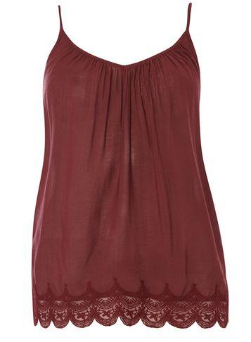 Dorothy Perkins *vila Brown Lace Detail Cami