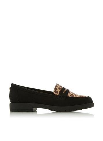 *head Over Heels By Dune Black Genico Ladies Flat Shoes