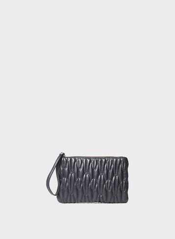 Dorothy Perkins Navy Quilt Wristlet Clutch Bag