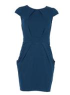 Dorothy Perkins *blue Vanilla Teal Pleated Tulip Bodycon Dress