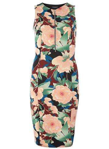 Dorothy Perkins Oriental Print Scuba Pencil Dress