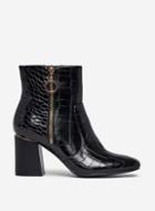 Dorothy Perkins Wide Fit Black Alive Croc Boots