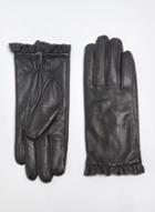 Dorothy Perkins Black Frill Leather Gloves