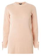 Dorothy Perkins Blush Tie Cuff Jumper