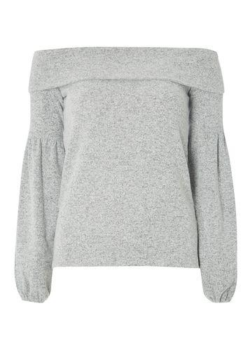 Dorothy Perkins Grey Balloon Sleeve Bardot Top