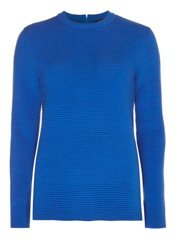 Dorothy Perkins Blue Rib Zip Back Jumper