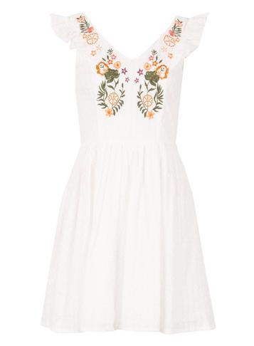 Dorothy Perkins *tenki White Embroidered Skater Dress