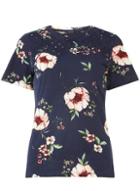Dorothy Perkins Navy Cotton Floral Print T-shirt