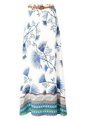*izabel London Multi Colour Border Print Maxi Skirt