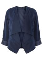 Dorothy Perkins Navy Drawstring Throw-on Waterfall Jacket