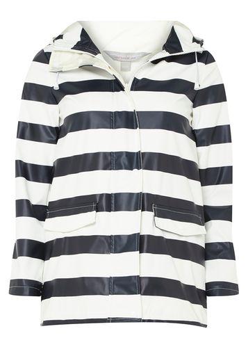 Dorothy Perkins Petite Blue And White Stripe Raincoat