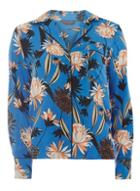 Dorothy Perkins Blue Palm Print Shirt