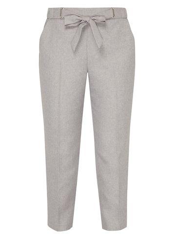 Dorothy Perkins Petite Grey Tie Waist Naples Ankle Grazer