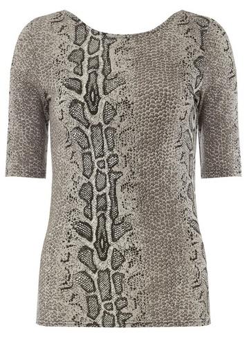 Dorothy Perkins Multi Colour Snake Print Scoop Back Top