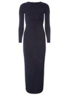 Dorothy Perkins Navy Ruched Side Knot Maxi Dress