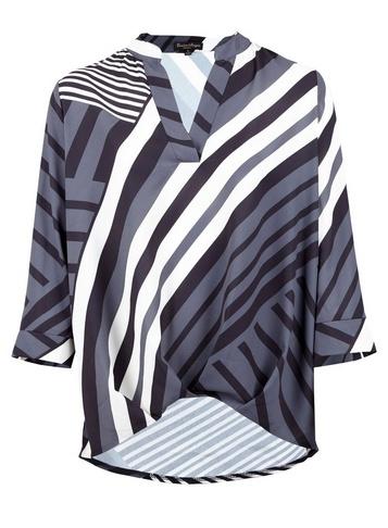 Dorothy Perkins *izabel London Grey Striped Boxy Blouse