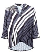 Dorothy Perkins *izabel London Grey Striped Boxy Blouse