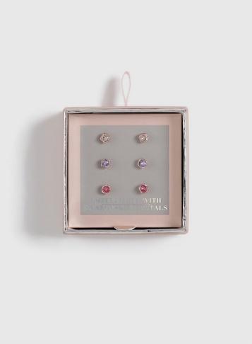 Dorothy Perkins 3 Pack Pink Swarovski Earrings