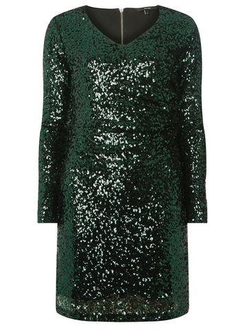 Dorothy Perkins *vero Moda Green Sequin Shift Dress
