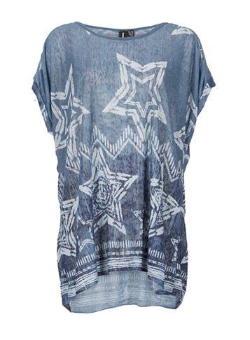 Dorothy Perkins *izabel London Blue Star Print Smock Top