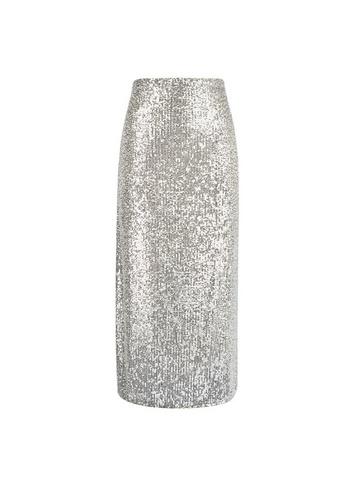 Dorothy Perkins Silver Sequin Midi Skirt