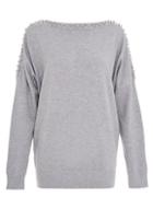 Dorothy Perkins *quiz Grey Diamante Sleeve Jumper