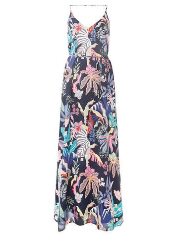 Dorothy Perkins *only Black Tropical Print Maxi Dress