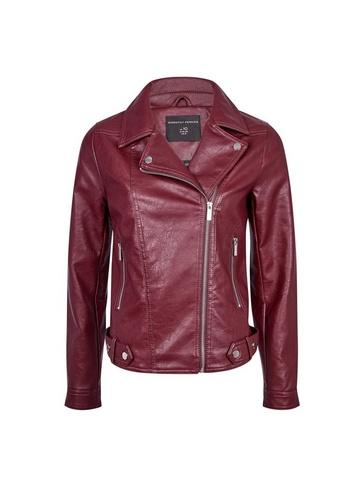 Dorothy Perkins Burgundy Pu Biker Jacket