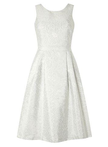 Dorothy Perkins *luxe Silver Slash Neck Prom Dress