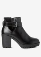 Dorothy Perkins Wide Fit Black Pu Aminnie Boots