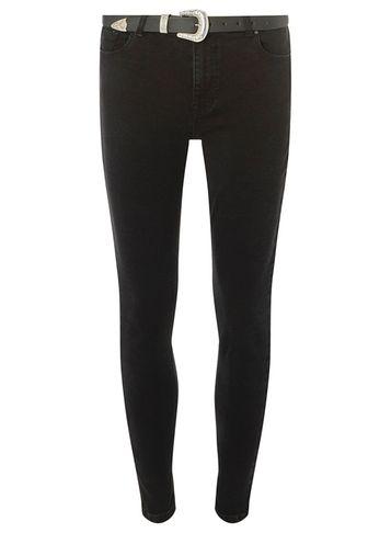 Dorothy Perkins Black Belted Darcy Ankle Grazer Jeans