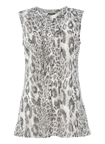 *roman Originals Grey Animal Print Top