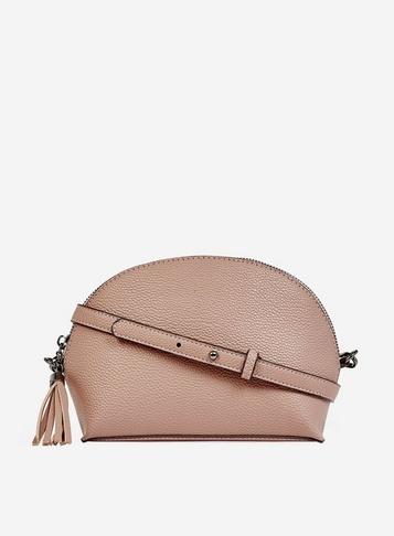 Dorothy Perkins Pink Half Moon Tassel Cross Body Bag
