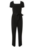 Dorothy Perkins Black Square Neck Belted Jumpsuit
