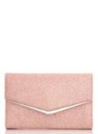 Dorothy Perkins *quiz Rose Gold Glitter Clutch Bag