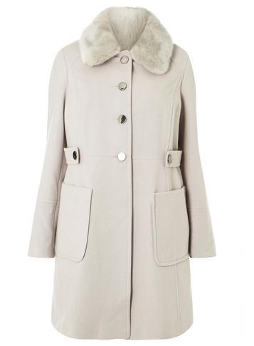 Dorothy Perkins *dp Curve Grey Faux Fur Dolly Coat