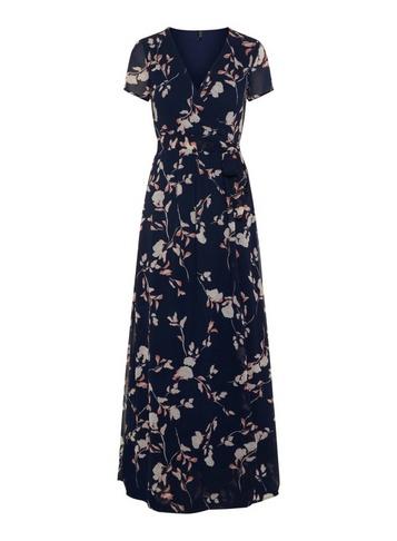 *vero Moda Navy Floral Print Wrap Dress