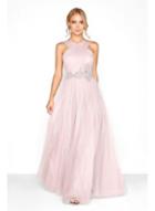 Dorothy Perkins *little Mistress Mink Mesh Cross Over Maxi Dress