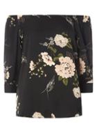 Dorothy Perkins Black Oriental Bardot Top